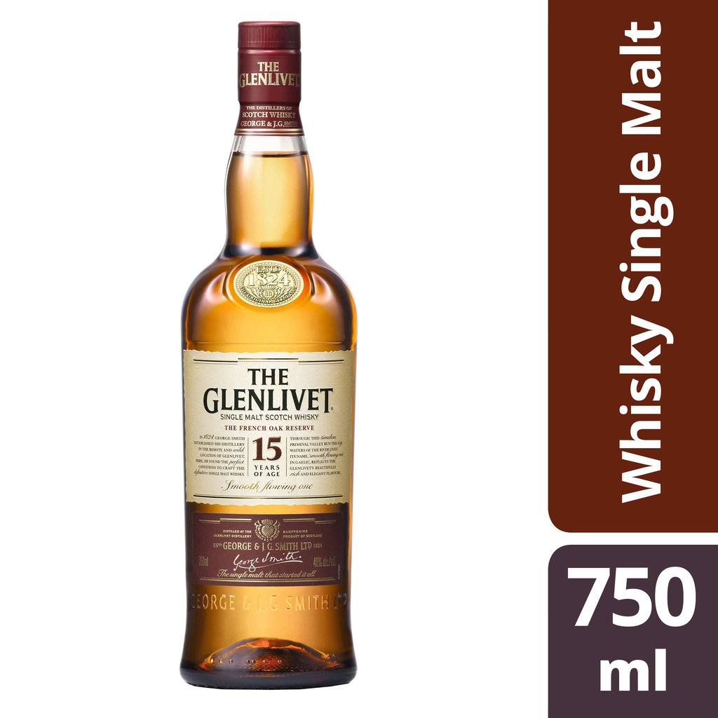 The Glenlivet Whisky Single Malt 15 anos Escocês 750ml